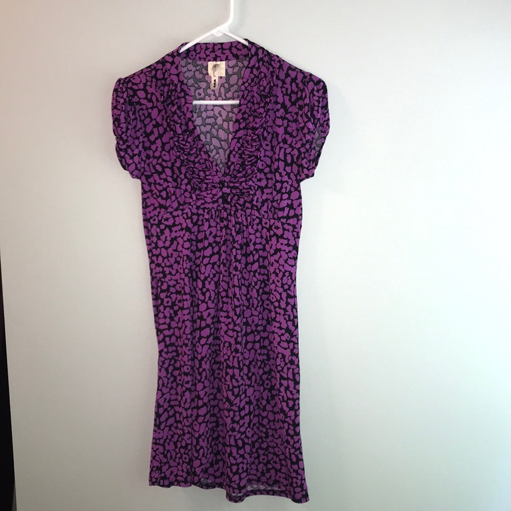 Purple Printed Size S Heart Soul Midi Dress